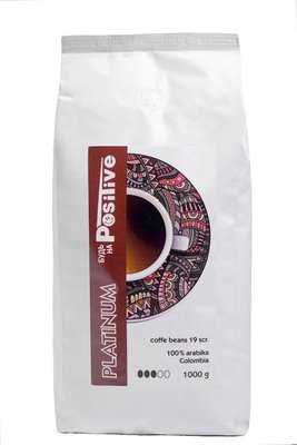 Кава зернова Будь на Positive Platinum 100% Arabica Colombia Supremo 1 кг 4317 фото
