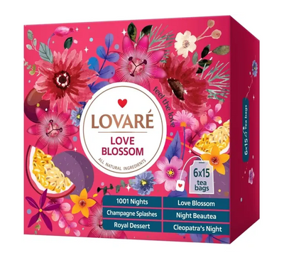 Чай TM Lovare ассорти «LOVE BLOSSOM» 90 комн. в индивид.конв. 75 фото