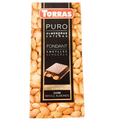Шоколад Torras черный с миндалем 200гр 18/шт 3886 фото