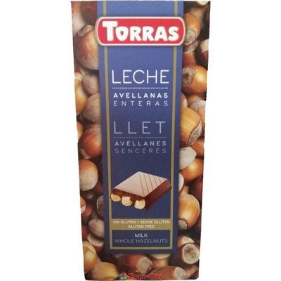 Шоколад Torras молочный с фундуком 200гр 18/шт 3887 фото