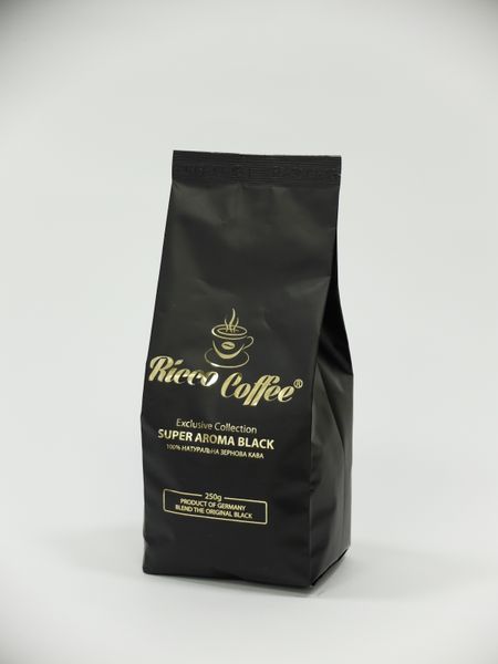 Кофе зерновой Ricco Coffee Super Aroma Black 60%/40% 250 г 551 фото