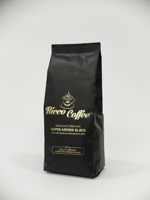 Кава мелена Ricco Coffee Super Aroma Black 60%/40% 225 г 951 фото