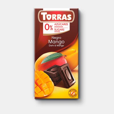 Шоколад Torras чорний з манго 75гр 10/шт 3349 фото