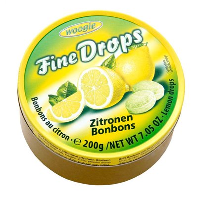 Льодяники Woogie Fine Drops зі смаком лимона 200г 2503 фото