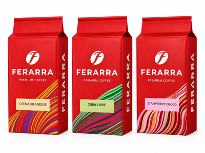 Набір кави мелена Ferarra Crema Irlandese 250 г + Cuba Libre 250 г + Strawberry Choco 250 г 96 фото