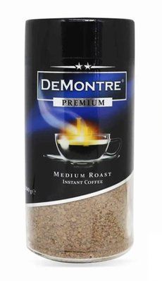Кофе растворимый DeMontre Premium с добавлением молотого в стеклянной банке 200г. 680 фото