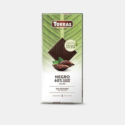 Шоколад Torras Nеgro Stevia 60% черный на стевии 100г (40) 4683 фото