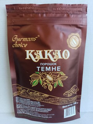 Какао порошок темный Gurmans Choice 100г 1747 фото