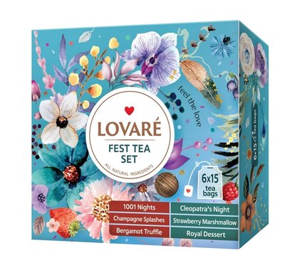 Чай Lovare ассорти «FEST TEA SET» 90 пакетиков в индивидуальных конвертах 4677 фото