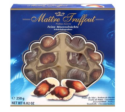Цукерки шоколадні Maitre Truffout Feine Meeresfruchte морські ракушки 250 г 518 фото