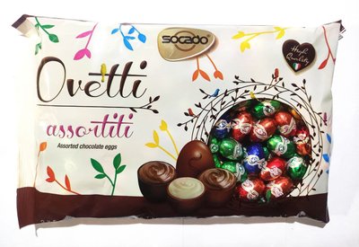 Цукерки яйця шоколадні Socado Ovetti Assortiti 1000г 4690 фото