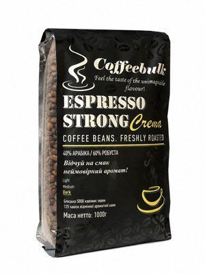Кофе Coffeebulk Эспрессо стронг крема 1kg 40/60% 3245 фото