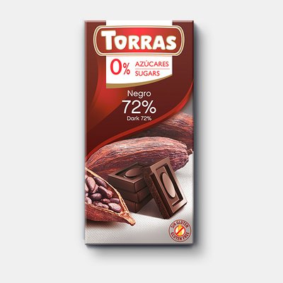 Шоколад Torras черный 72% 75гр 12/шт 4575 фото