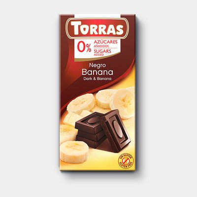 Шоколад Torras черный с бананом 75гр 10/шт 3347 фото