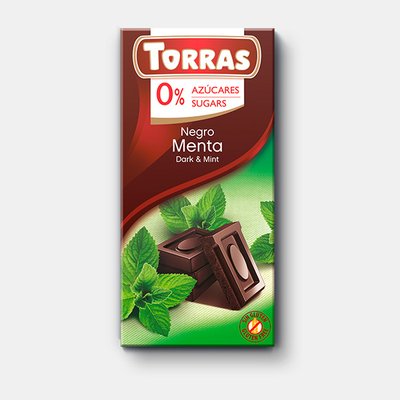 Шоколад Torras чорний з м'ятою 75гр 12/шт 3348 фото