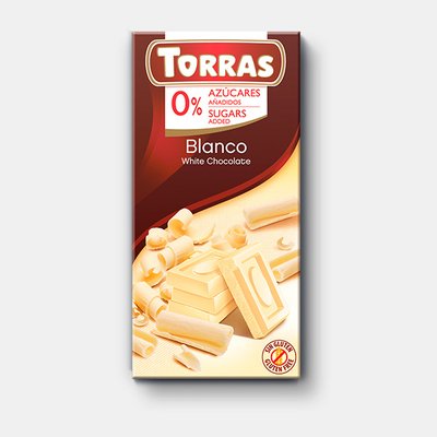 Шоколад Torras білий 75гр 12/шт 4576 фото